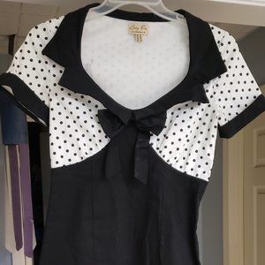 Lindy Bop 1950's Pencil Dress M Black/White